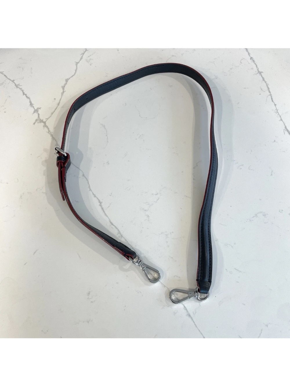MZ Wallace Replacement Adjustable Black and Red Leather Bag Strap